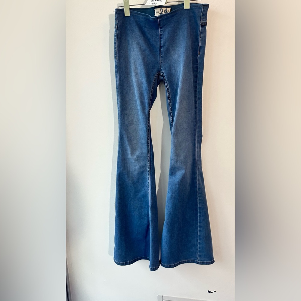 Free People Jayde Flare Jeans, 13” Waist, Medium Wash Denim